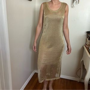 Gold mesh vintage cover up